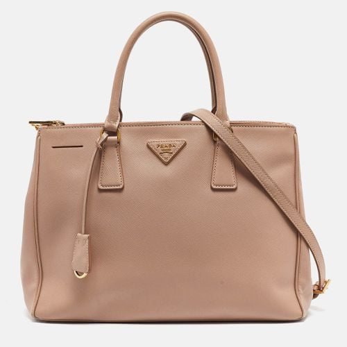 Prada Dusty Pink Saffiano Lux Leather Medium Double Zip Tote - Prada - Modalova