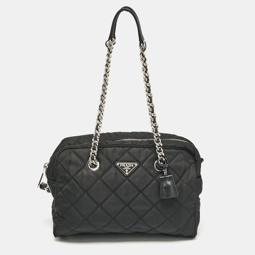 Prada Black Quilted Nylon Bauletto Satchel - Prada - Modalova