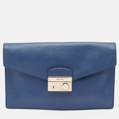 Saffiano Lux Leather Sound Clutch - Prada - Modalova