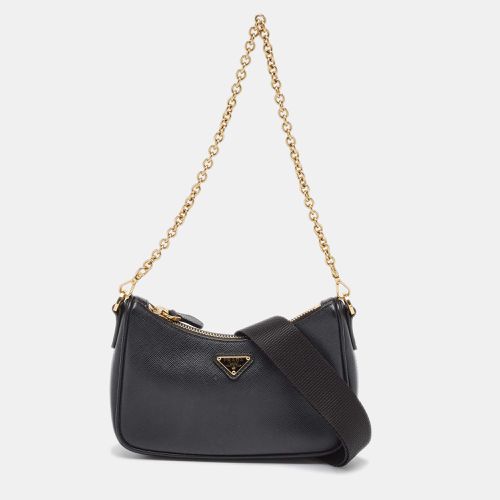 Prada Black Saffiano Lux Leather Mini Re-edition Bag - Prada - Modalova