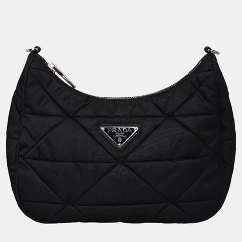 Prada Black Nylon Triangle Padded Shoulder Bag - Prada - Modalova