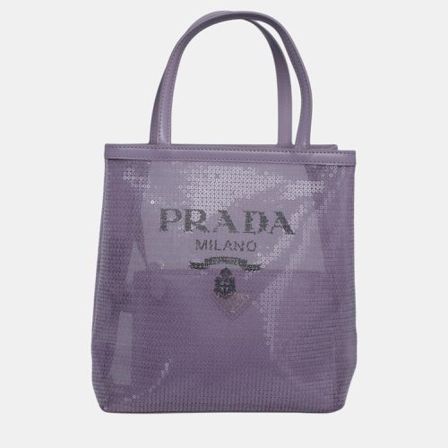 Prada Lilac Mesh Nylon and Sequin Small Lily Tote Bag - Prada - Modalova