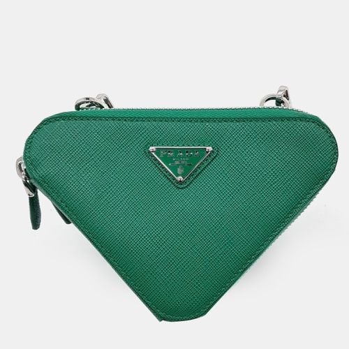 Prada Saffiano Triangle Mini Pouch - Prada - Modalova