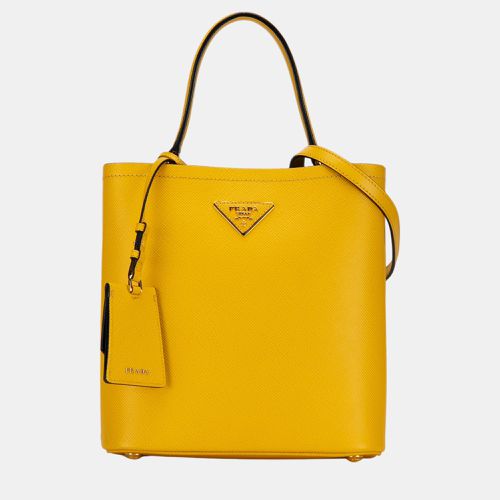 Prada Yellow Medium Saffiano Cuir Panier - Prada - Modalova