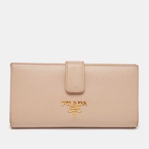 Prada Beige Saffiano Metal Leather Flap Continental Wallet - Prada - Modalova