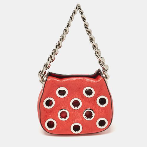 Prada Red Leather Grommet Shoulder Bag - Prada - Modalova