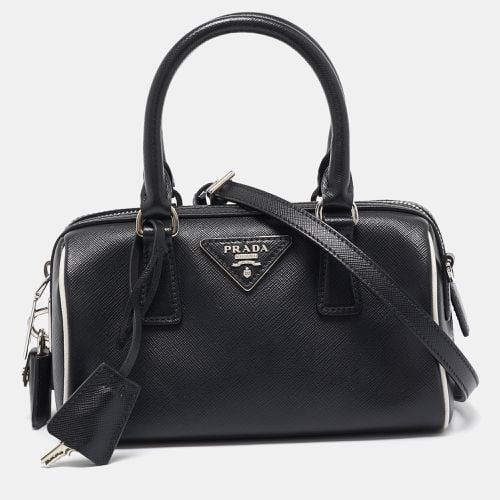 Prada Black Saffiano Lux Leather Mini Boston Bag - Prada - Modalova