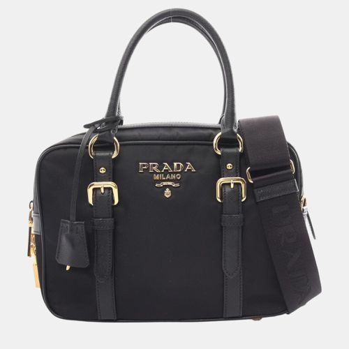 Prada nylon saffiano leather black TESSUTO+SAFFIAN handbag - Prada - Modalova