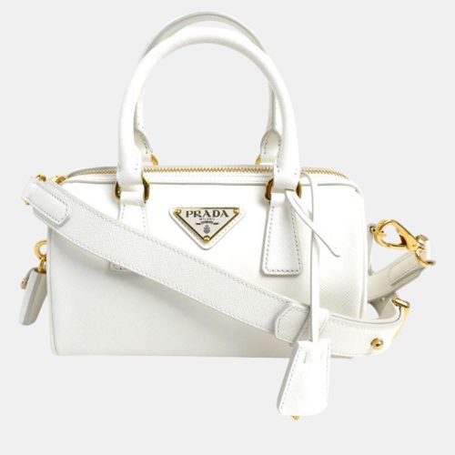 Prada Saffiano White Leather Shoulder Bag - Prada - Modalova