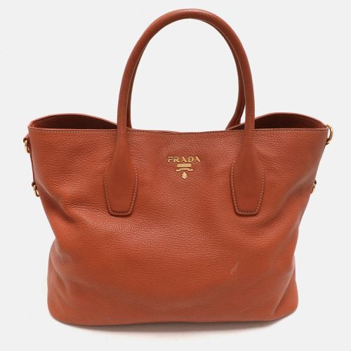 Prada Brown Leather Tote - Prada - Modalova