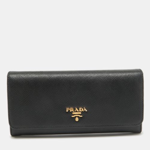 Prada Black Saffiano Leather Flap Continental Wallet - Prada - Modalova