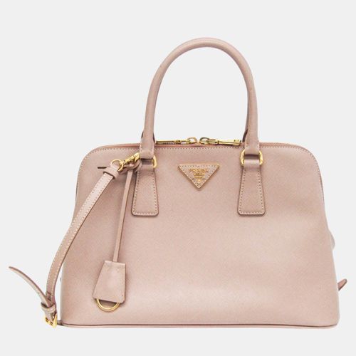 Prada Pink Beige Saffiano Leather Handbag - Prada - Modalova