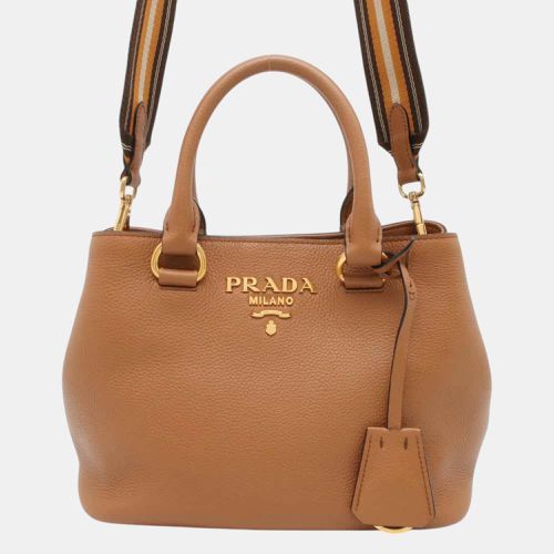 Prada Camel Leather Handbag - Prada - Modalova