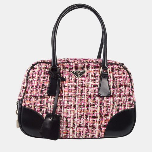 Prada Pink Black Wool Handbag - Prada - Modalova