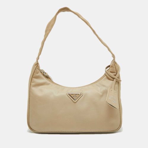 Prada Beige Nylon Mini Re-Edition 2000 Baguette Bag - Prada - Modalova