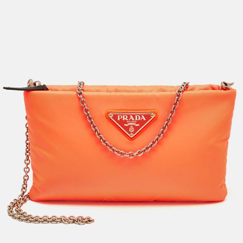 Prada Neon Orange Nylon Chain Clutch - Prada - Modalova