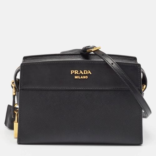 Prada Black City Calf and Saffiano Leather Esplanade Crossbody Bag - Prada - Modalova