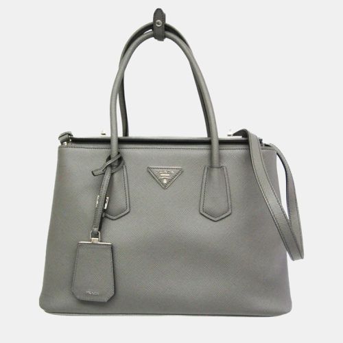 Prada Gray Saffiano Cuir Handbag - Prada - Modalova