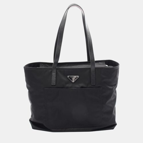 Prada Black Nylon Leather Tessuto+Saffiano Re-Nylon Tote Bag - Prada - Modalova