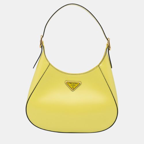 Prada Yellow Spazzolato Cleo Hobo Bag - Prada - Modalova