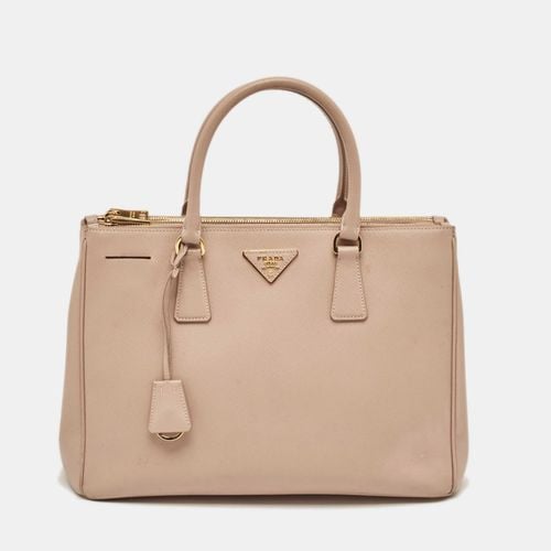 Prada Dusty Pink Saffiano Lux Leather Medium Double Zip Tote - Prada - Modalova