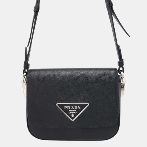 Prada Black Saffiano Leather Identity Shoulder Bag - Prada - Modalova