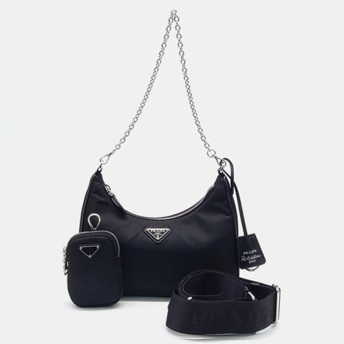 Prada Re-Nylon Tesuto Chain Strap Hobo Bag - Prada - Modalova