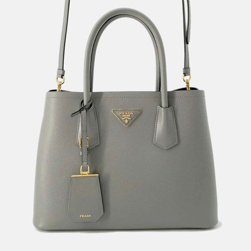 Prada Doble Gray/Black Leather Bag - Prada - Modalova