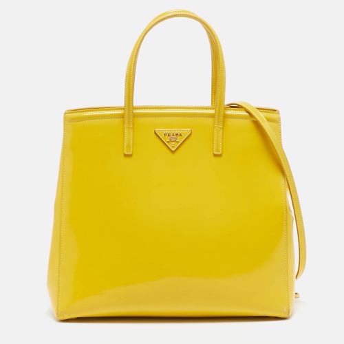 Prada Yellow Patent Leather Parabole Tote - Prada - Modalova