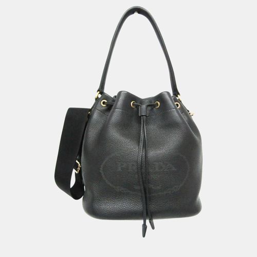 Prada Nero Vitello Daino Bucket Bag - Prada - Modalova