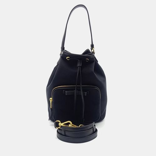 Prada Black Nylon Prada bucket tote large bag - Prada - Modalova