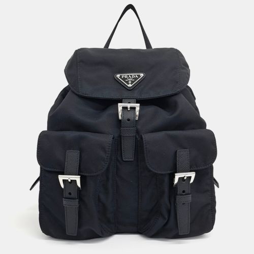 Prada Black Fabric Two-Pocket Backpack Bag - Prada - Modalova