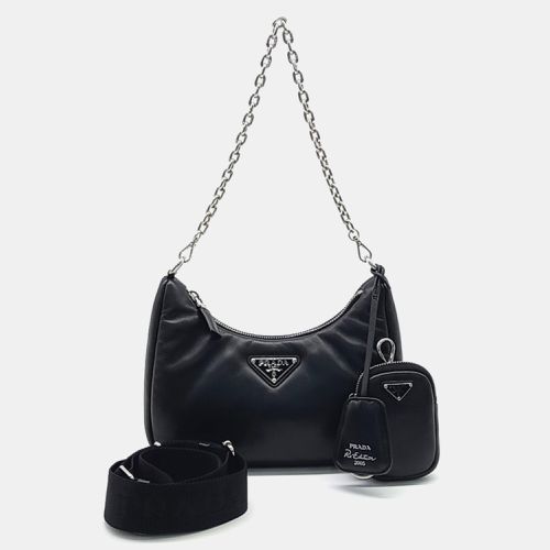 Prada Black Leather Soft Padded Nappa Chain Strap Hobo Bag - Prada - Modalova