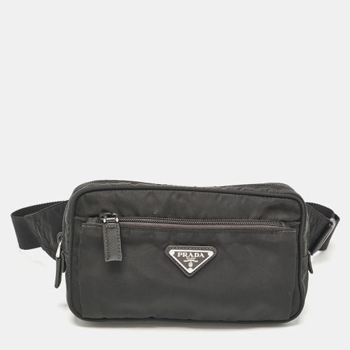 Prada Black Nylon Triangle Logo Front Pocket Belt Bag - Prada - Modalova