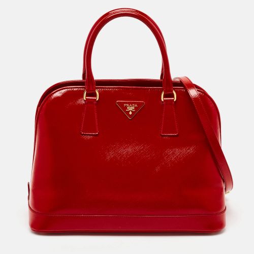 Prada Red Saffiano Lux Patent Leather Medium Promenade Satchel - Prada - Modalova