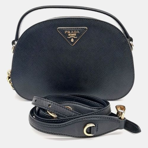 Prada Black Leather Luxe Odette Bag - Prada - Modalova