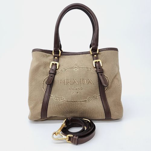 Prada Brown Fabric tote and shoulder bag - Prada - Modalova