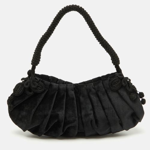 Prada Black Velvet Embroidered Vintage Shoulder Bag - Prada - Modalova