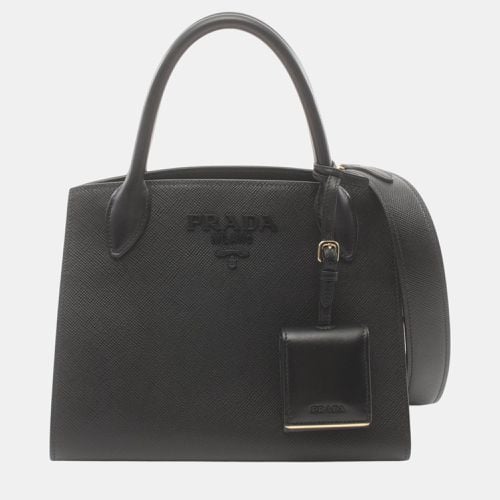 Prada Black Saffiano Leather Saffiano Cuir C Monochrome Handbag - Prada - Modalova