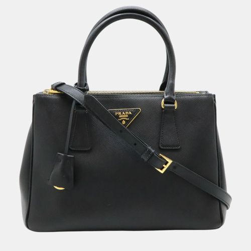 Prada Galleria Handbag Leather Nero Black - Prada - Modalova