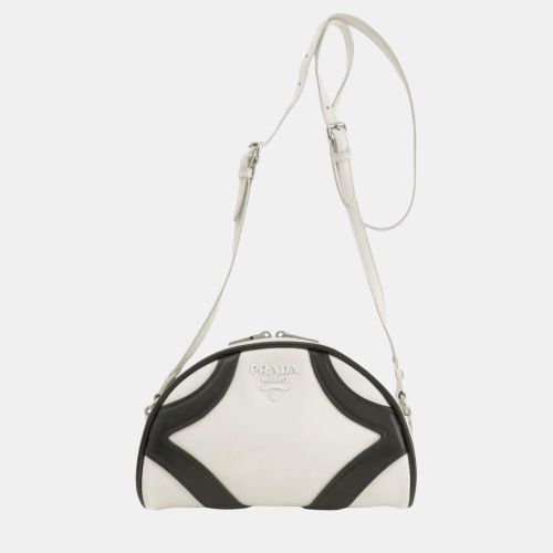 Prada Black, White Leather Shoulder Bag - Prada - Modalova