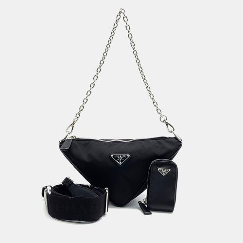 Prada Black Fabric Triangle Shoulder Bag - Prada - Modalova