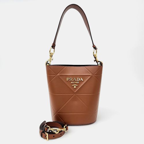 Prada Brown Leather diamond quilting bucket bag - Prada - Modalova