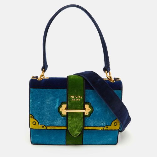 Prada Multicolor Velvet Trompe L'oeil Cahier Flap Top Handle Bag - Prada - Modalova