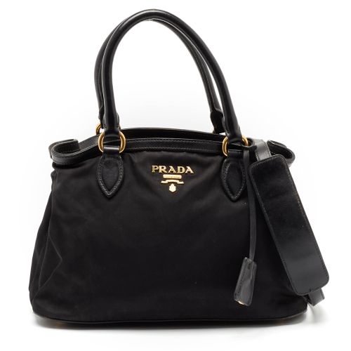 Prada Black Nylon and Leather Top Handle Bag - Prada - Modalova