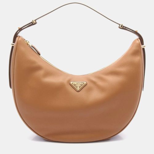 Prada Brown Leather Hobo Bag - Prada - Modalova