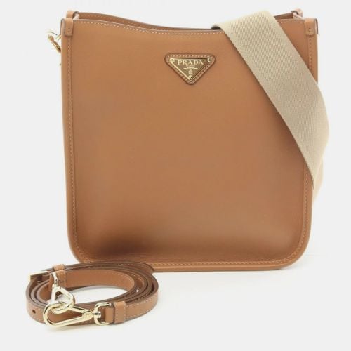 Prada Brown Leather Shoulder Bag - Prada - Modalova