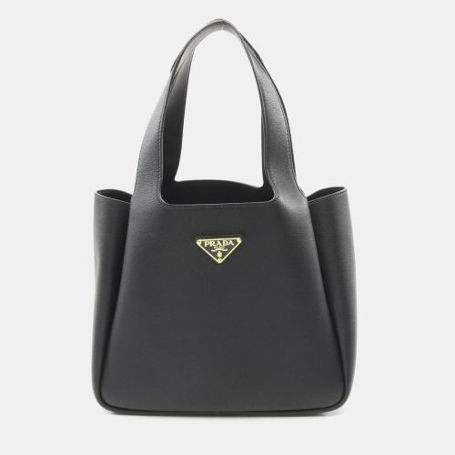 Prada Black Leather Soft Grain Tote Bag - Prada - Modalova