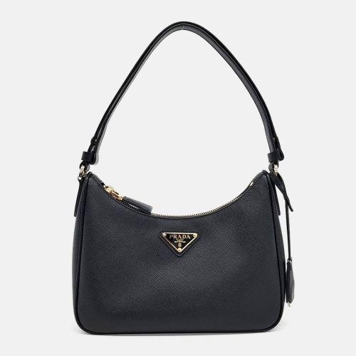 Prada Black Leather Hobo Bag - Prada - Modalova