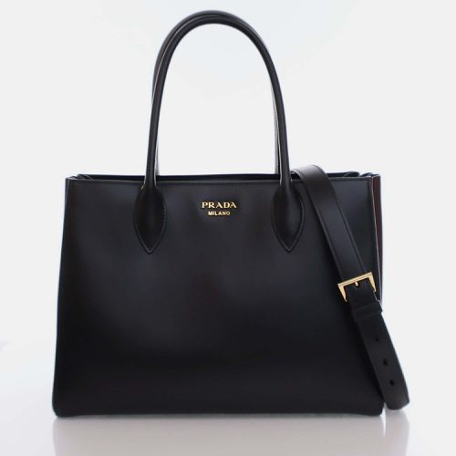 Prada Black Calfskin City Leather Bibliotheque Tote Bag - Prada - Modalova